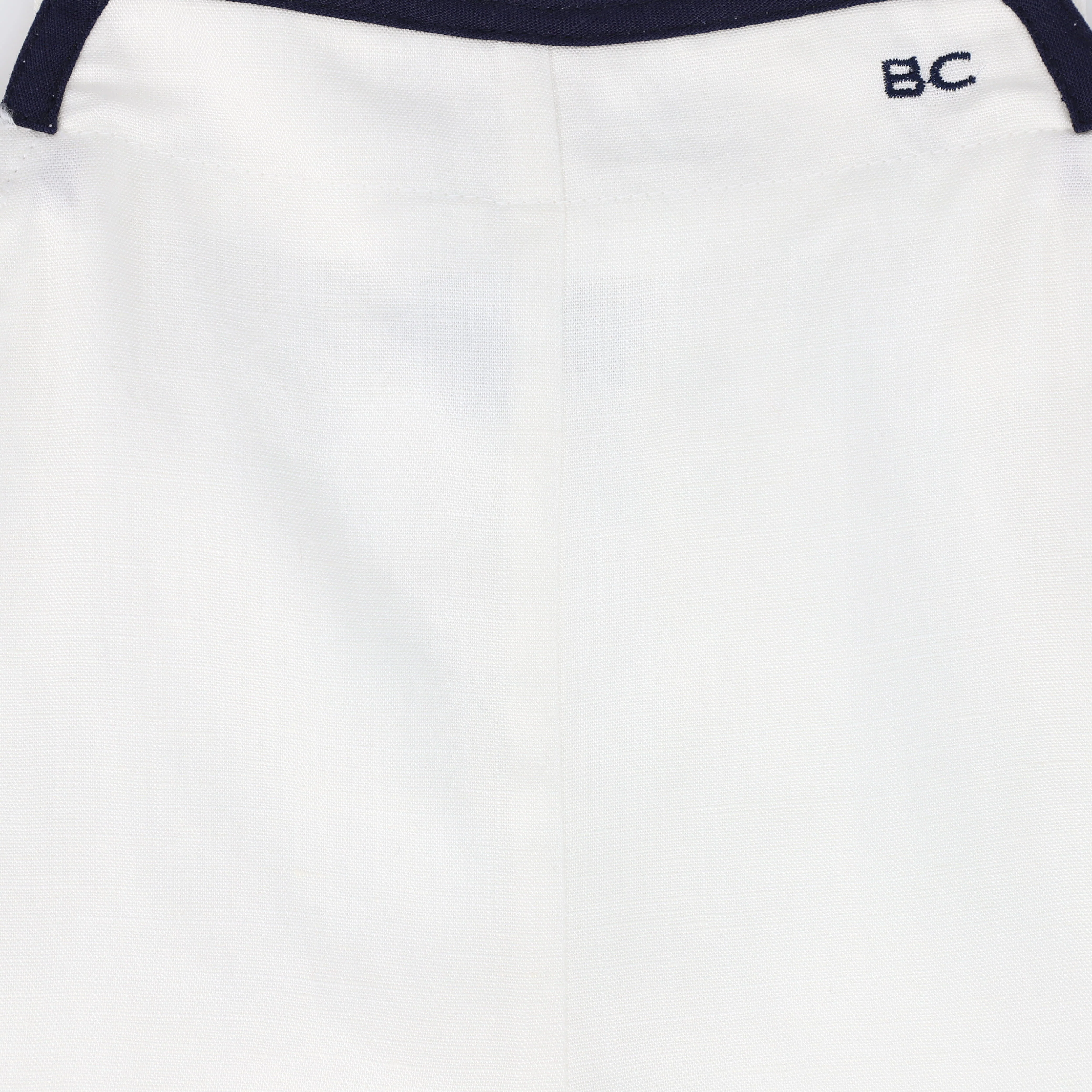 BACE COLLECTION WHITE LINEN TRIM OVERALLS [FINAL SALE] - Image 3