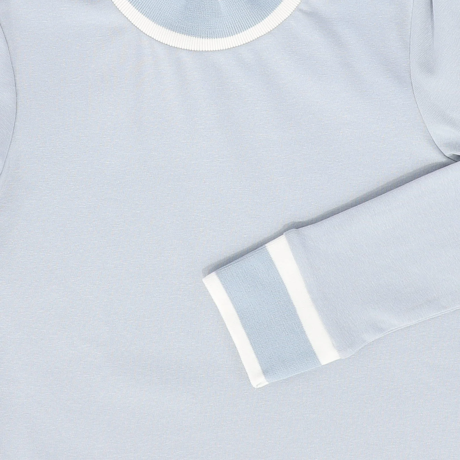 BAMBOO LIGHT BLUE RIBBED TRIM LS TEE [FINAL SALE] - Image 3
